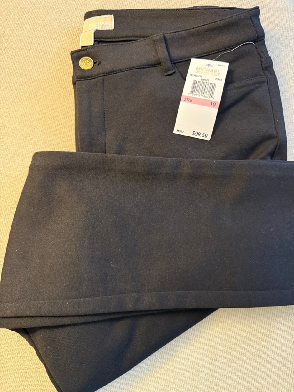 Michael Kors Women's Black Stretch Knit Jeans Size 10 NWT